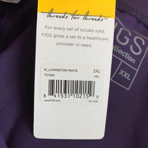 FIGS Livingston Limited Edition Purple Scrub Pants - Picture 9 of 10